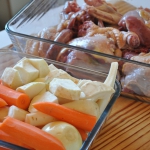 Prepared pheasants and vegetables